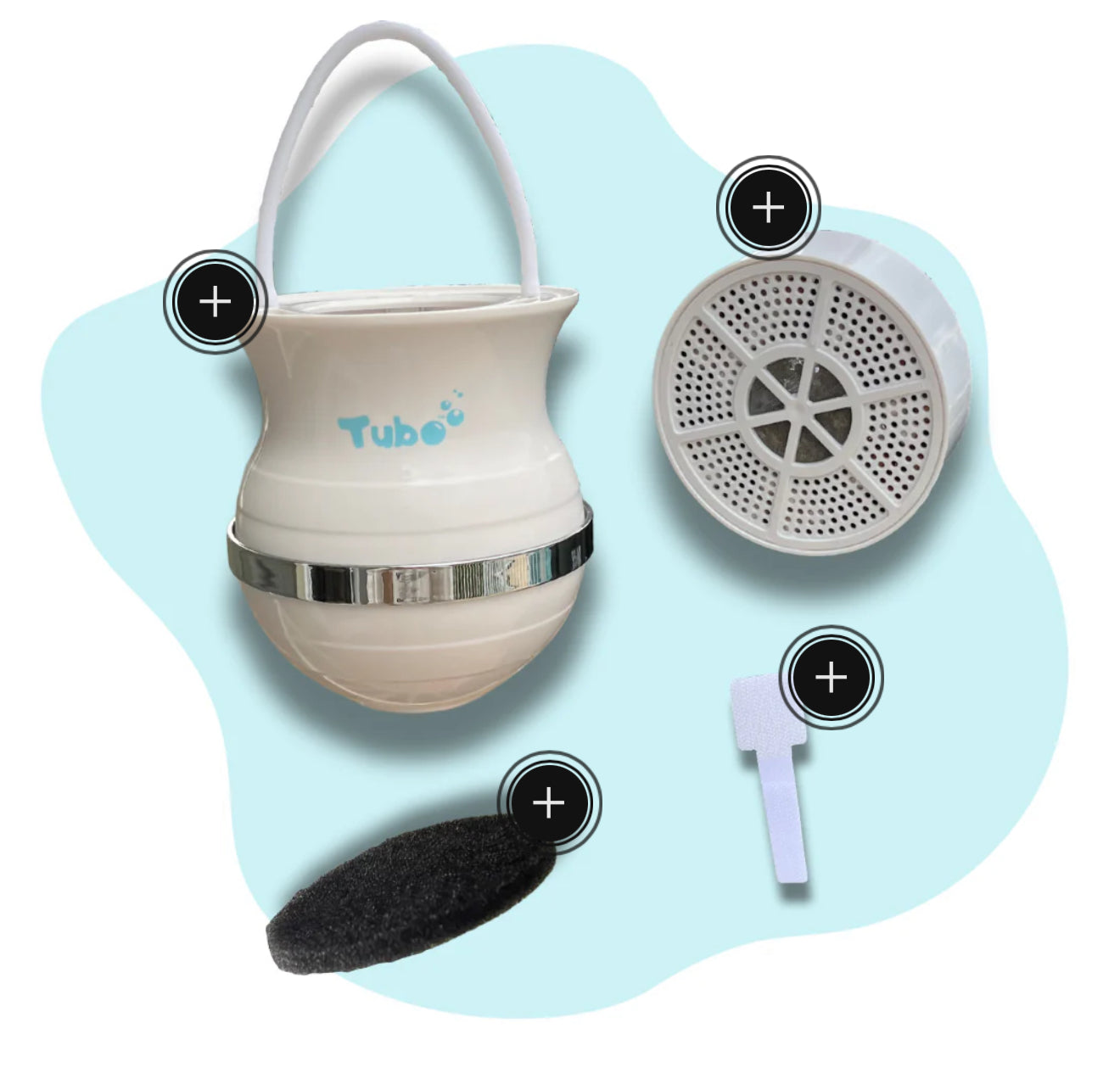 TryTubo Bath Filter Bundle + Spare Cartridge (12-16 Month Supply)